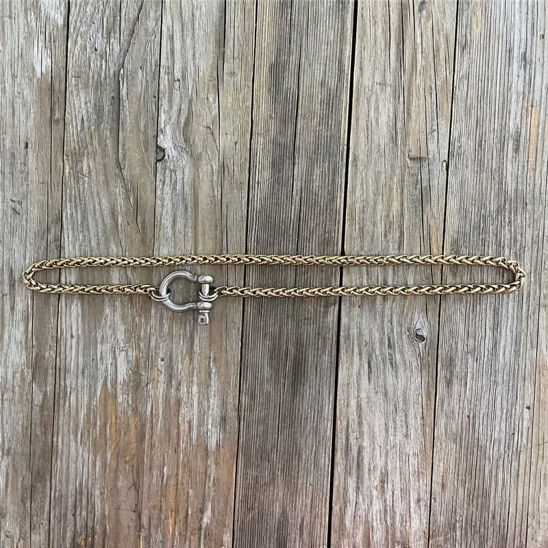 TEMU Horseshoe Shackle Stainless Steel Necklace - Tarnish Free Waterproof Chunky Choker - Punk Statement Jewelry - Carabiner Necklace