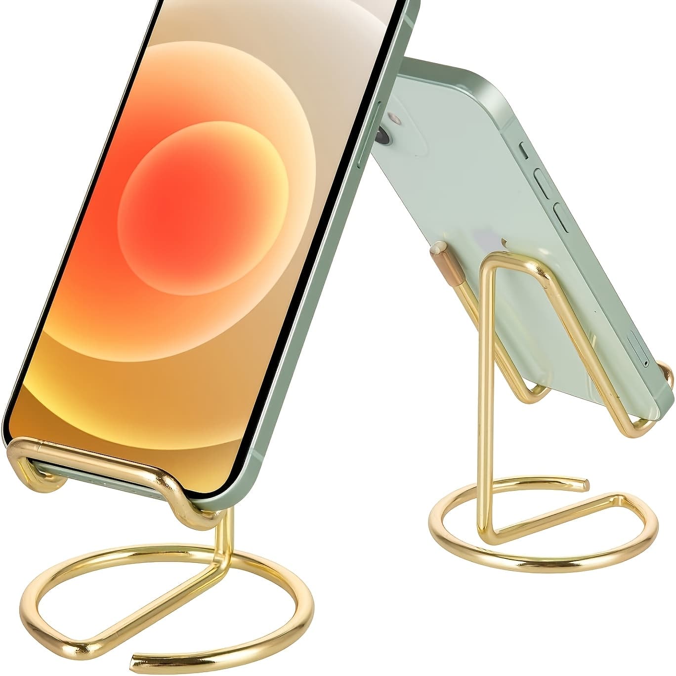 TEMU Cell Phone Stand For Desk, Cute Metal Silvery Cell Phone Stand Holder Desk Accessories, Compatible With All Mobile Phones, Iphone, Ipad