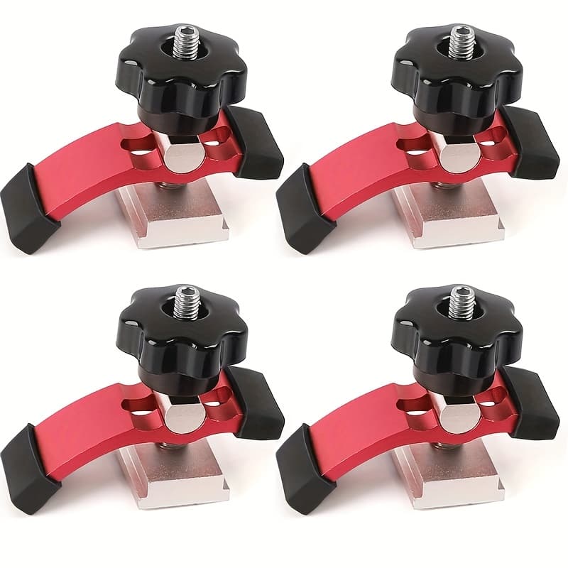 TEMU 4pcs/set Quick Acting Hold Down Clamp With T Silder Aluminum Alloy Woodworking Clamps Jig For Routers Drill Presses Cnc