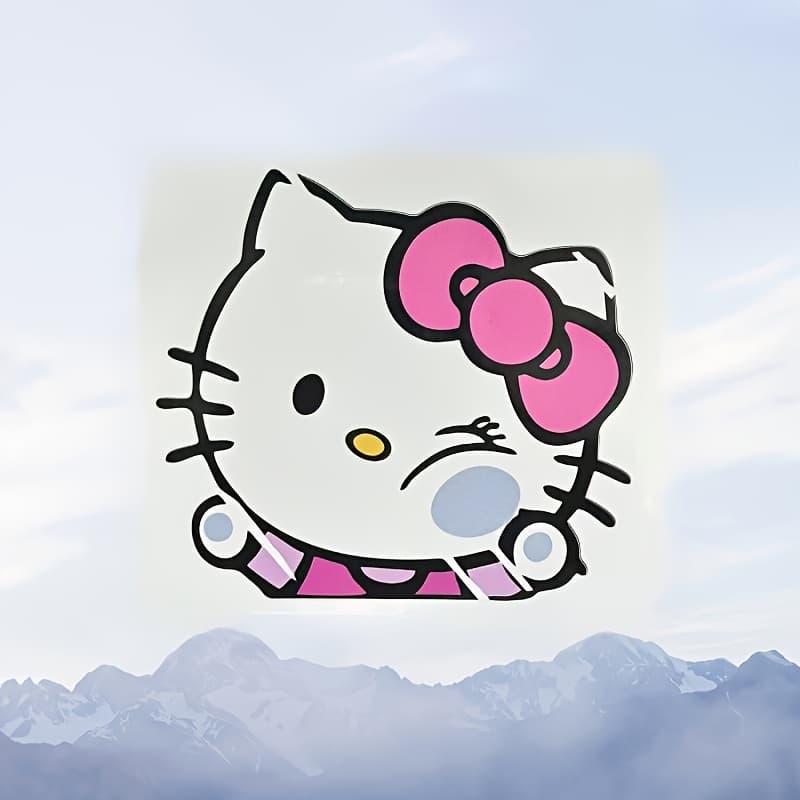 TEMU 1pc Hello Kitty Cartoon Kt Cat Car Sticker Suitable For Glass Body Decoration