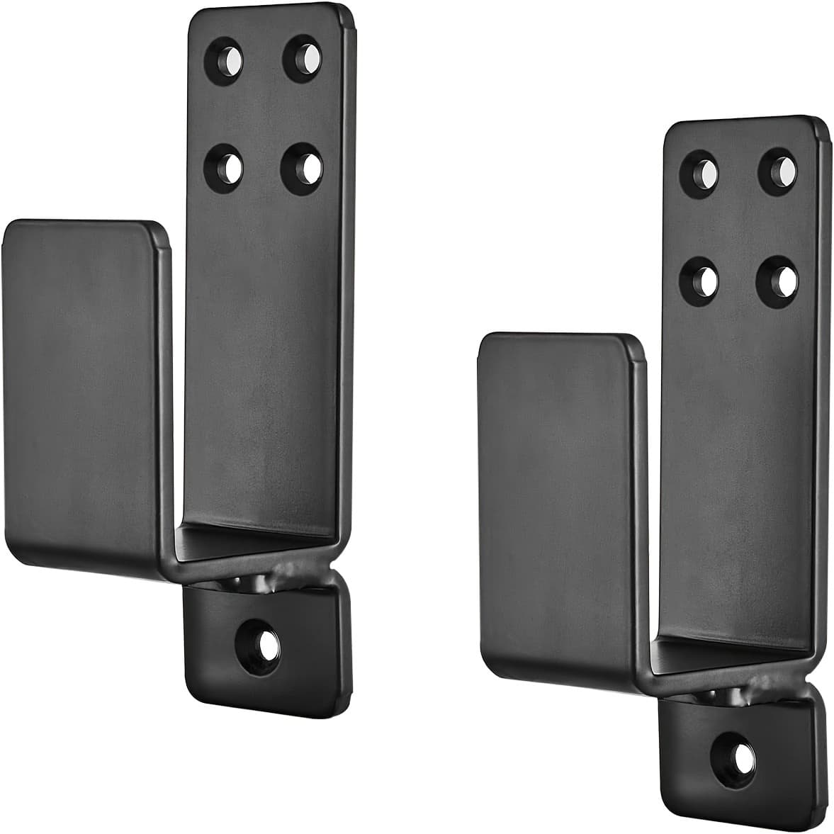 TEMU 2pcs Steel U-door Security Brackets, 2x4 Wood Pole Supports, Metal Pole Brackets For Home, Shed, Warehouse, Barn Door - Black
