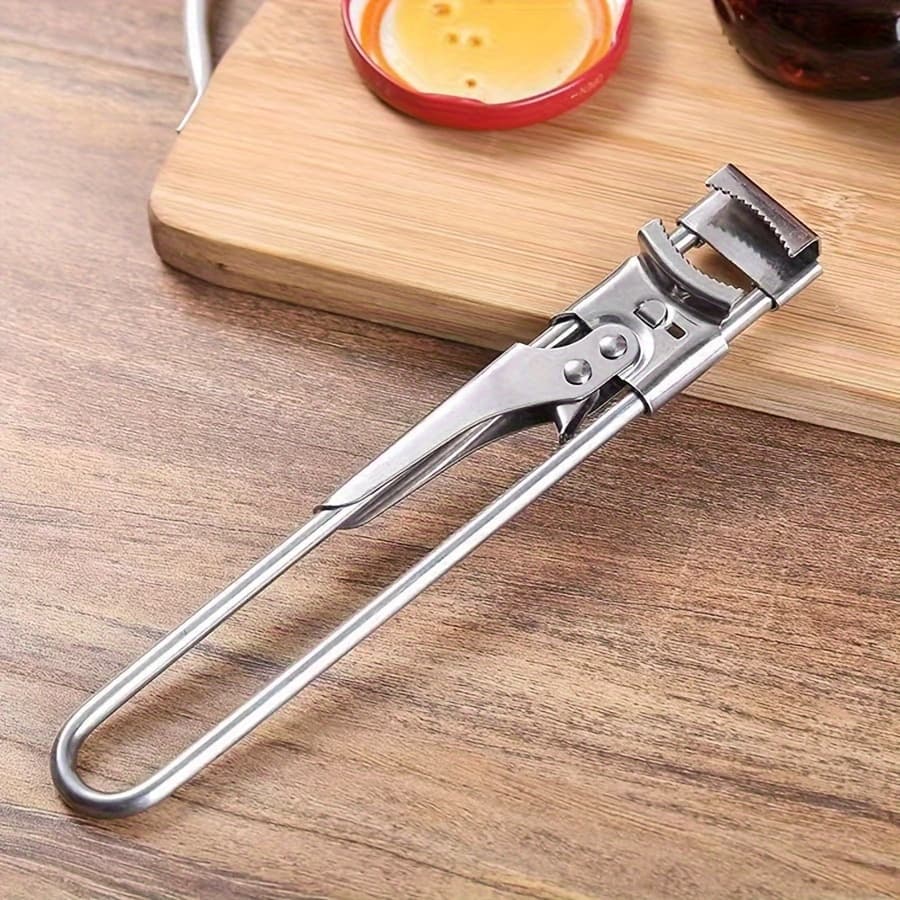 TEMU 1pc Adjustable Stainless Steel Manual Can Opener, Portable Twist Remover, Kitchen Gadget For Bottle Lids