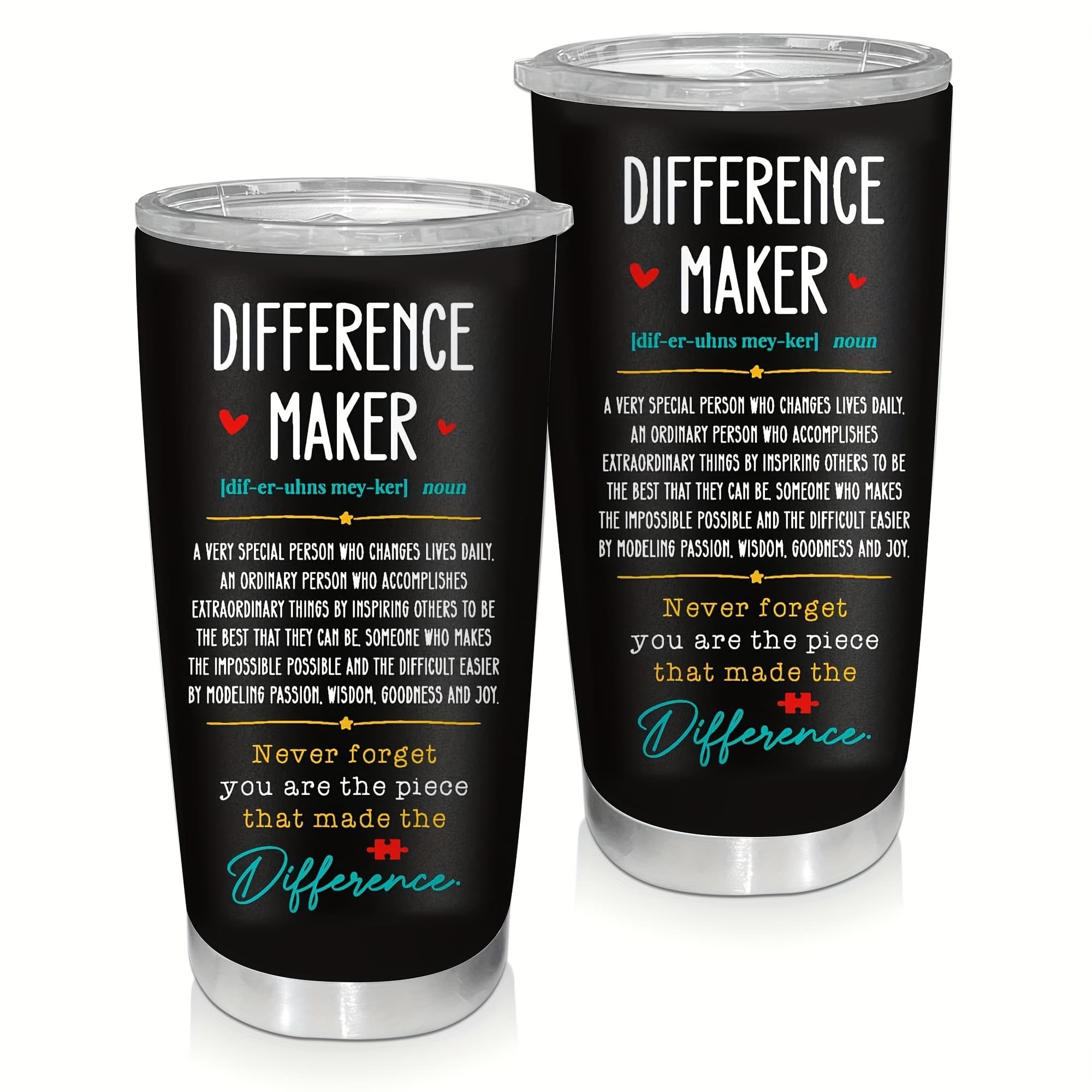 TEMU 20oz Tumbler - Difference Maker Gifts For , Leader, Mentor, , Coworker, Men, Appreciation, Office Gifts, Difference Maker Definition, 6.9"*3.4"*2.7", 1pcs