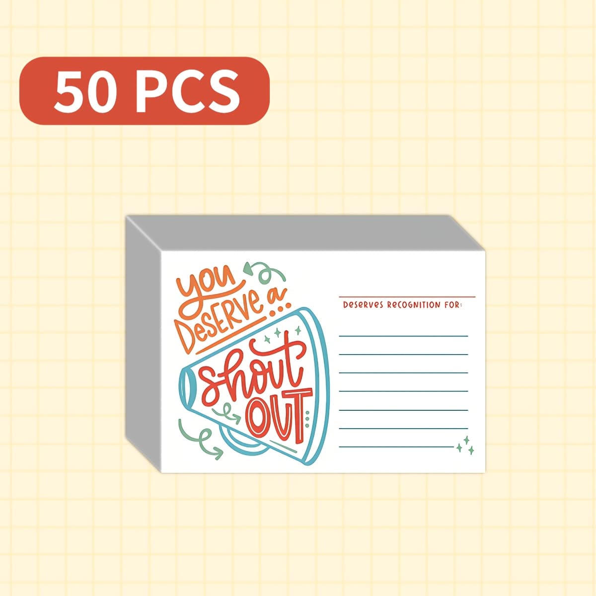 TEMU 50 Positive Tribute Cards, Active Shouting Cards For Teachers, Students, And Office Staff, Suitable For Bulletin Board Thank-you And Recognition Reward Cards