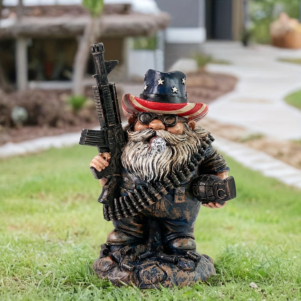 TEMU Resin Statue Of A Garden Gnome As A Western Cowboy, Perfect For Decorating Your Bedroom, Garden, Or Outdoor Patio