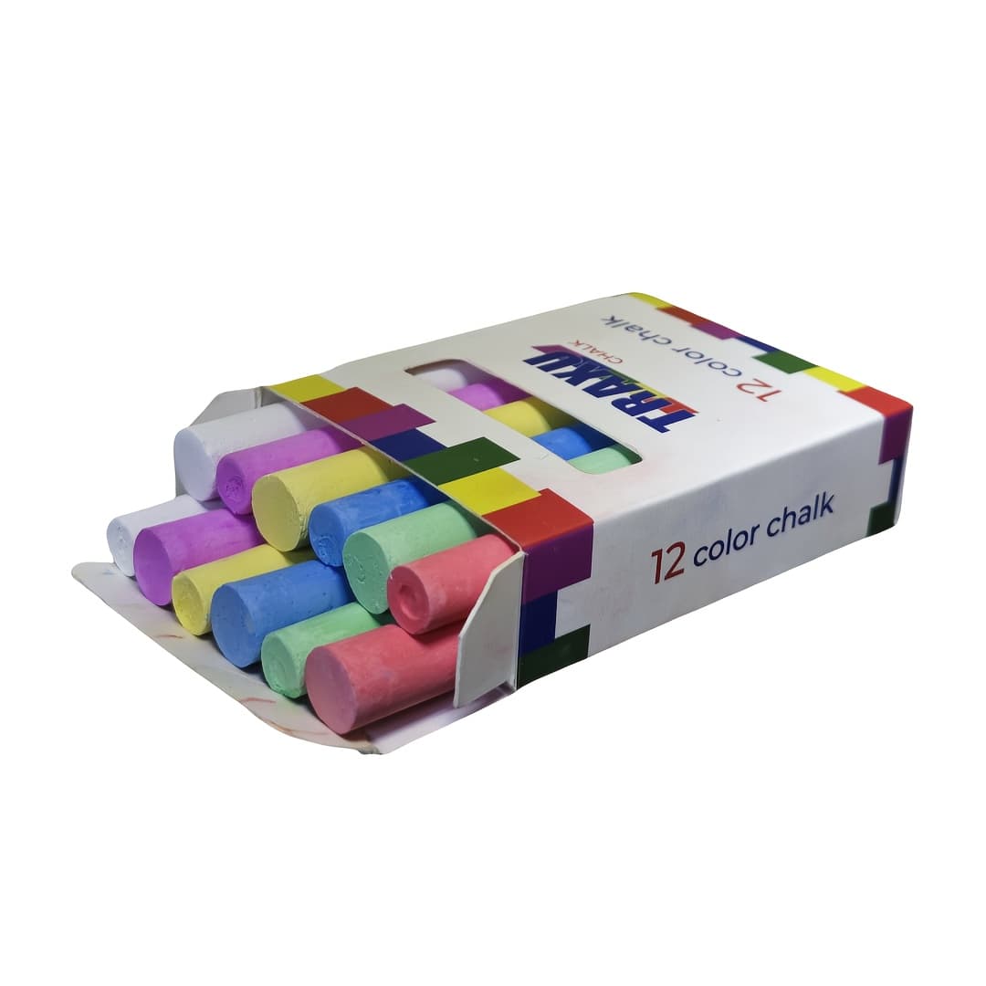 TEMU Colored Chalk Sets With 12/24/36pcs Optional, In 6 Colors. Washable Sidewalk Chalk Sets Are Suitable For Outdoor Art Graffiti, Outdoor Marking, Blackboard Writing, And Painting