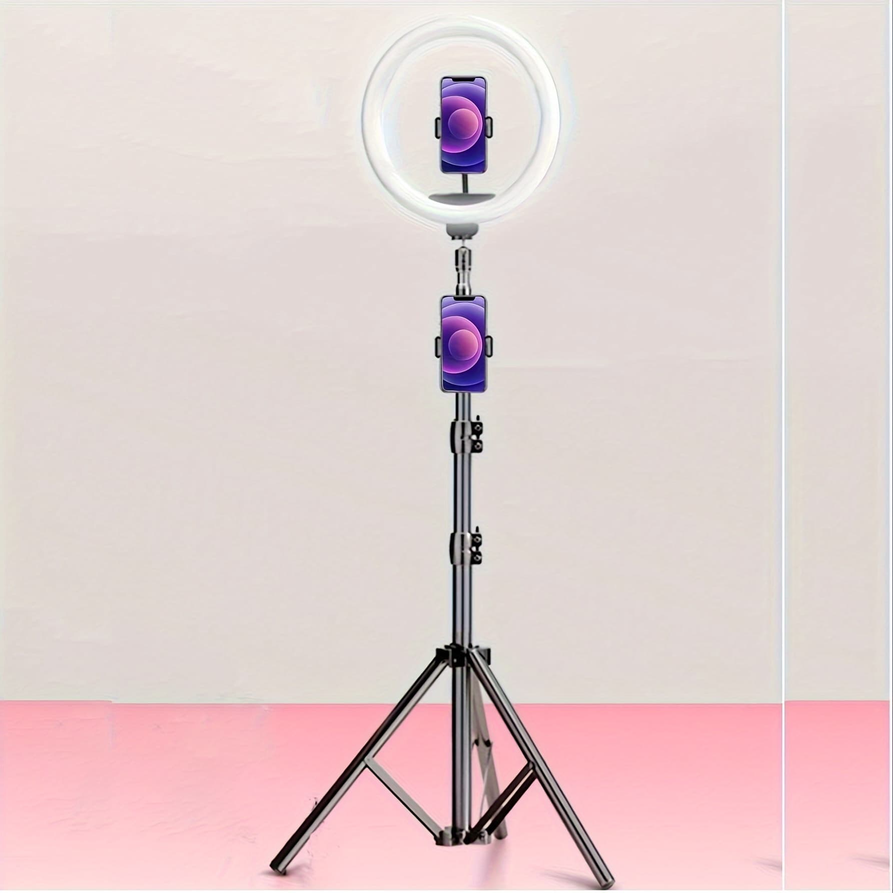 TEMU 10 Inch Vlogging Ringlight Circle Light With 43in/110cm Flexible Tripod Stand Phone Holder For Photo Selfie Video Recording Zoom Meeting Makeup Vlog Live Stream Video Calls Vlogging