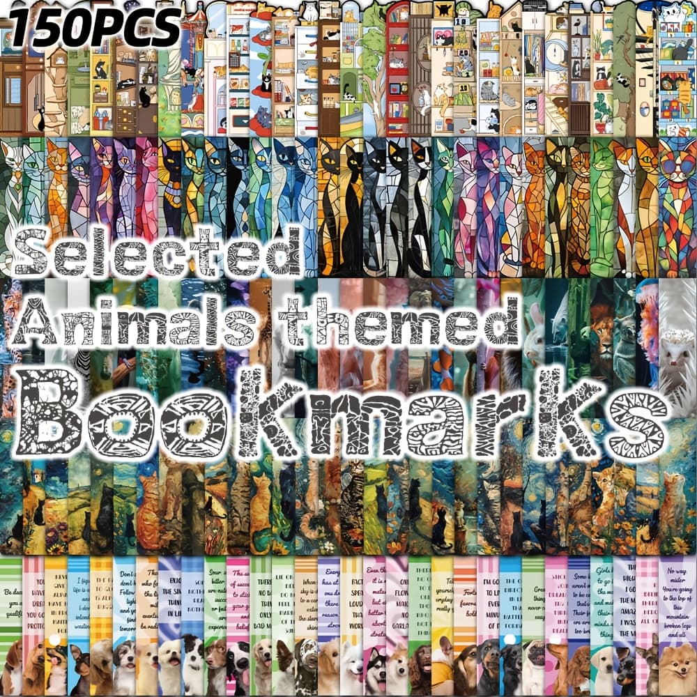 TEMU 150pcs Cartoon Animal Themed Non-repeating Delicate Bookmarks For Holiday Gift Back To School Book Decorative Cards Reading Label Stationery Gifts For Book Club Reader Students Teachers