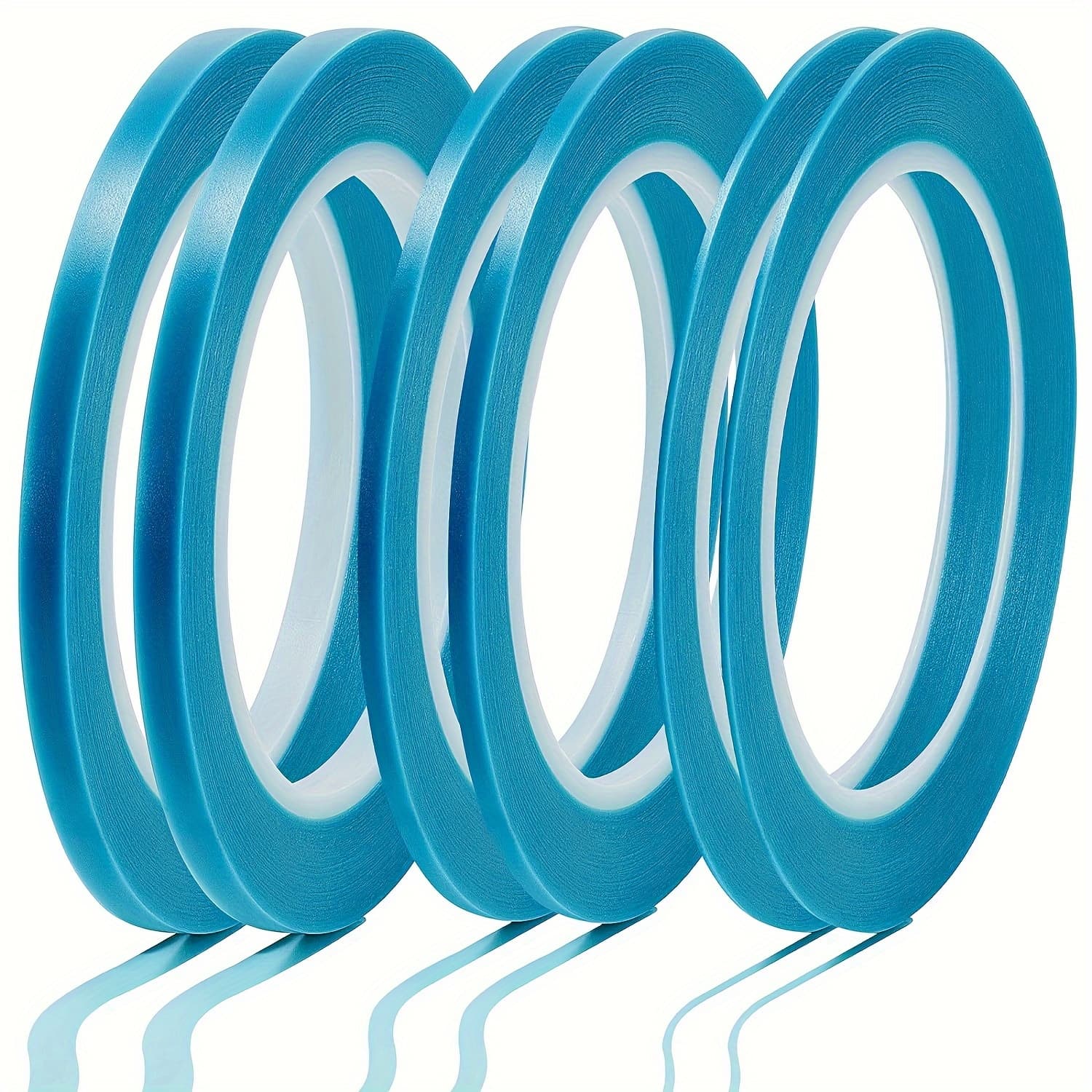 TEMU Vinyl Fine Stripe Masking Tape, Blue Painter's Tape, High Temperature Low Automotive Paint, In 1/16 Inch, 1/8 Inch, And 1/4 Inch, Easy To Remove And Trim, Thin Masking Film, Pack Of 6