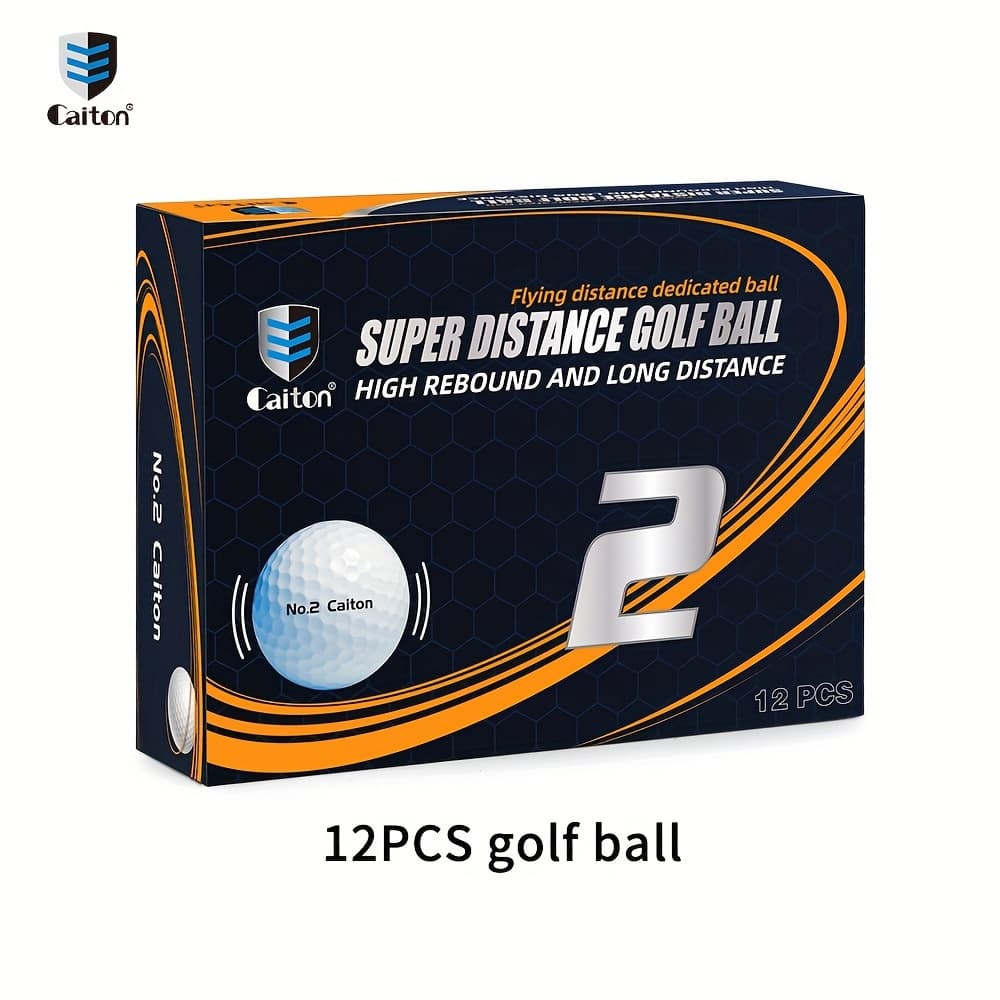 TEMU 3/6/12pcs Caiton Double-layer Golf Long Distance Balls | Extra Heavyweight, Elastic, Flight Distance Exceeding 40 Yards+, Straight Stability, , Guide Lines, Rubber Material, Color