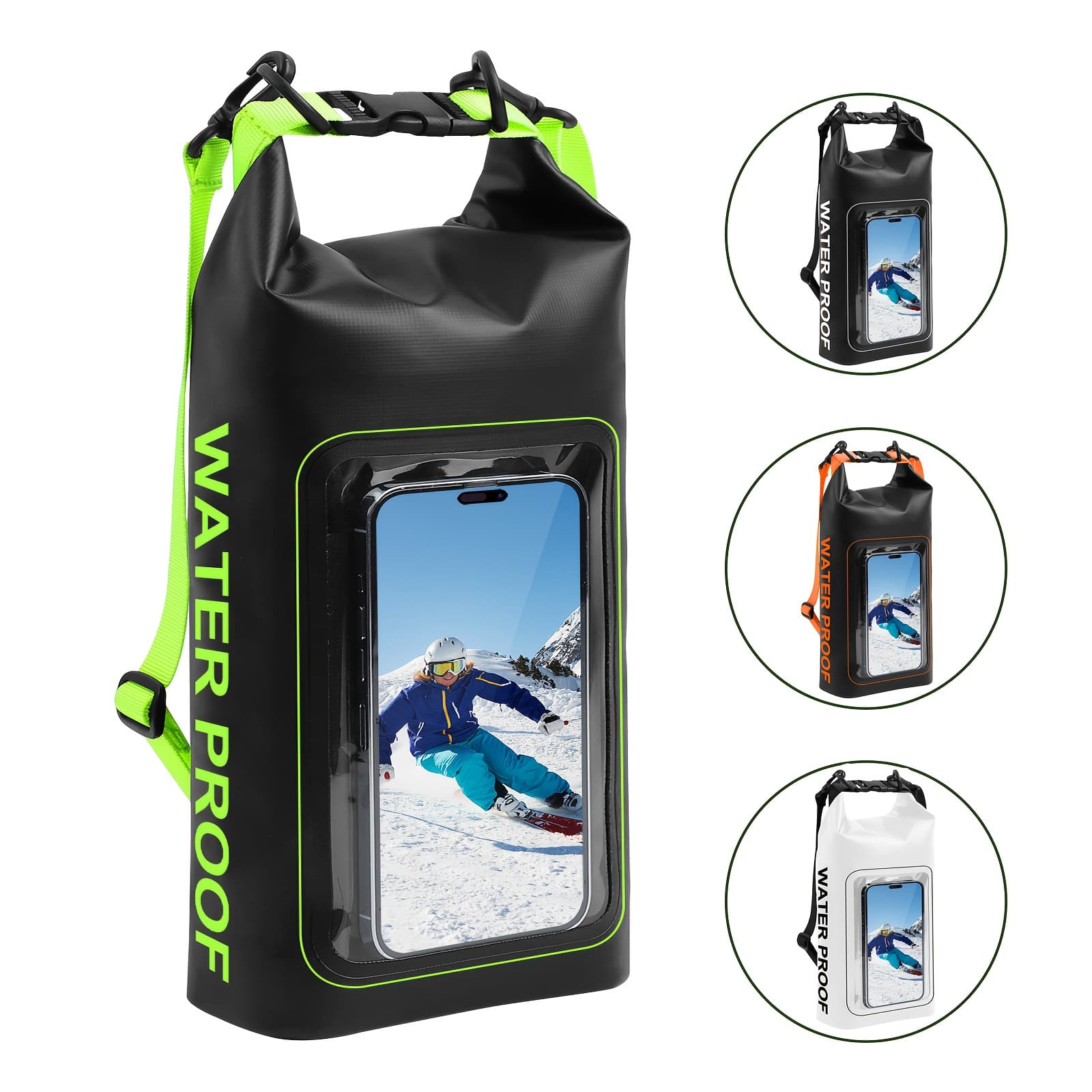 TEMU 1pc High Quality Dry Bag 2l - High Quality Backpack With Phone Case/bag - Boating & Kayaking Accessories - Camping, Swimming, Beach, Fishing, Rafting, Travel Essentials