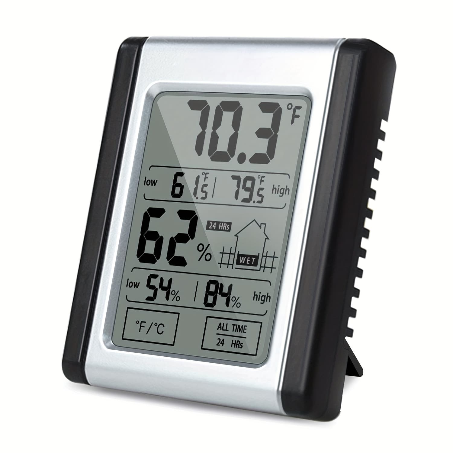 TEMU A Digital Smart Temperature And Humidity Meter With A Touch Screen To Switch Units, Backlight Display, Multiple Temperature And Humidity Display , Suitable For Measuring Indoor Temperature
