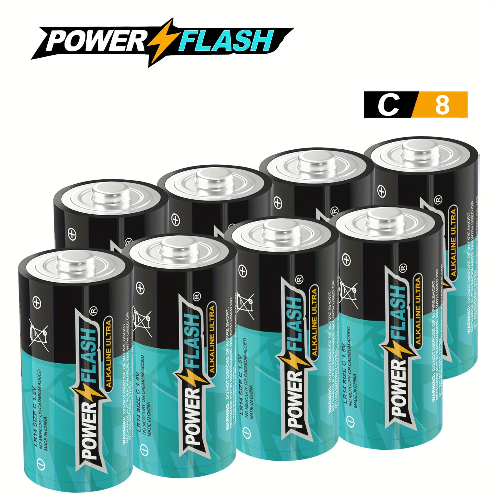 TEMU Battery Clearance Local Warehouse Shipment With A Of Power Flash 8pcs Battery 1.5v, Suitable For , Emergency , Outdoor And Electronic - Leak Proof, High-capacity And Long