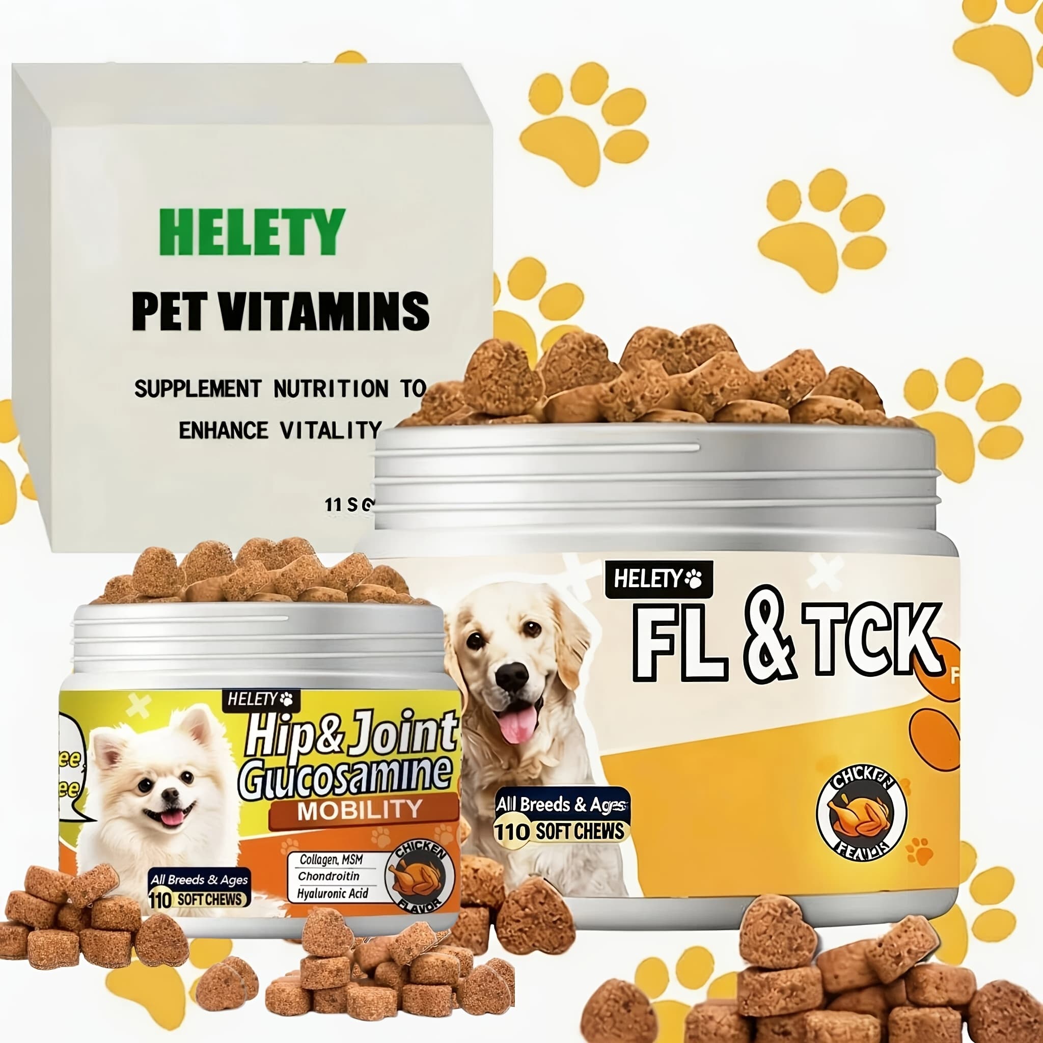 TEMU Fle & Tic Dog Health Supplement - Long-lasting , Chewable Treats For All Breeds & Ages, 90 Count, Flavor, Dog Health Supplement, Food, , Dog Lovers