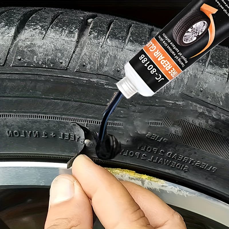 TEMU Repair Adhesive For Tires, Including A Rubber Glue Kit (with Scraper And Tip Kit) Suitable For Bicycles, Cars, Motorcycles, Dirt Bikes, Trucks, And Tractors, In Black, 30ml/50ml