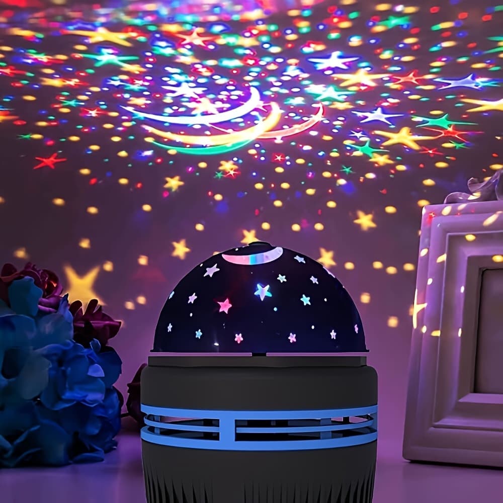 TEMU 1pc Star And Moon Projection Lamp, Usb Powered