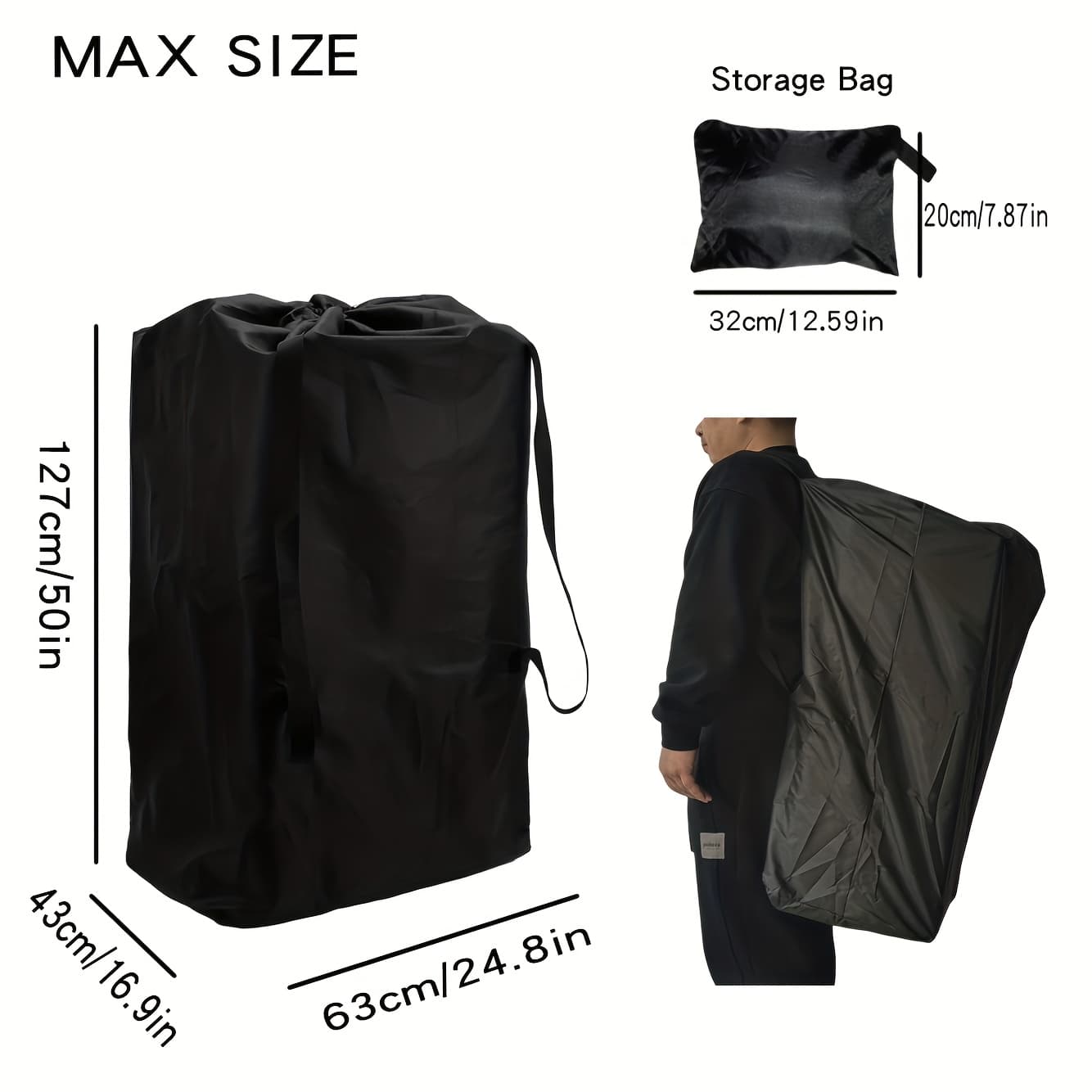TEMU Stroller Bag - Airport Gate Luggage - Children Travel Must Have - Single, Jogger And Double Stroller Cover For Airplane Travel - Famiily Vacation- Fits Most Strollers - Durable