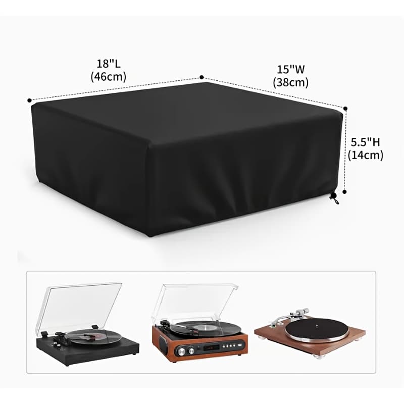 TEMU 1pc Turntable Cover Compatible For, Karaoke Machines, Cd/ Vinyl Record Players - Music Player Cover With Adjustable Bottom, Dustproof For &