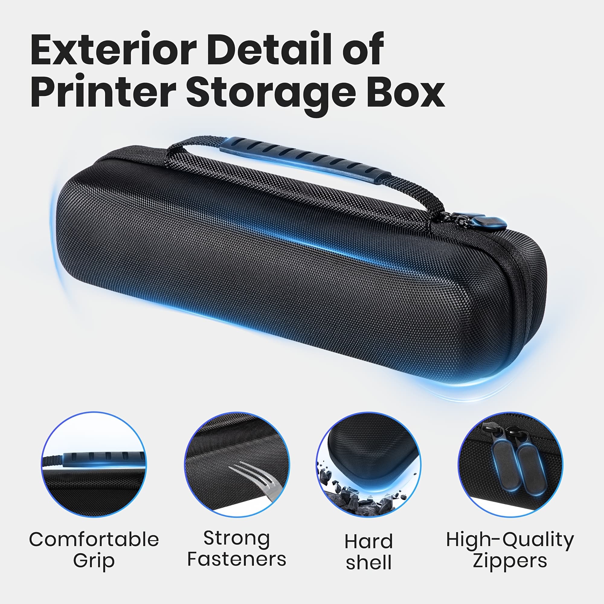TEMU Portable Label Maker Case For Travel, Compact, Lightweight, Shockproof - With Zipper Closure - Organizer Storage Bag For D810b Thermal Printer (box )