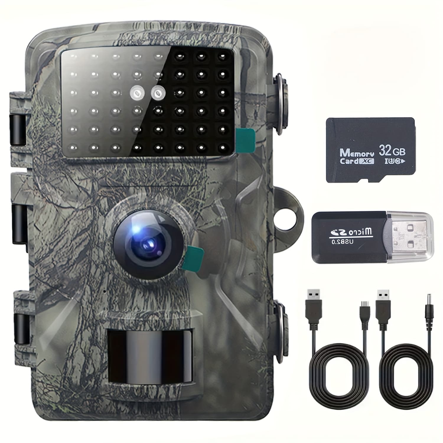 TEMU 16 Mp Game Camera With Night Vision, 0.7 Second Trigger Motion Activated Camera, 90° Wide Angle With 38 Glow-free Ir Leds For Outdoor Wildlife Photography, Tree Stand