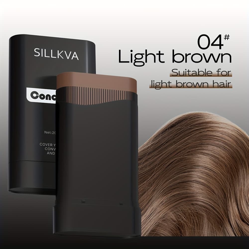 TEMU Sillkva Comb-in-stick Hair Concealer - Just Comb To Cover Grey Hair, Waterproof, Natural Look,, Multiple Shades, Long-lasting, With , 20g