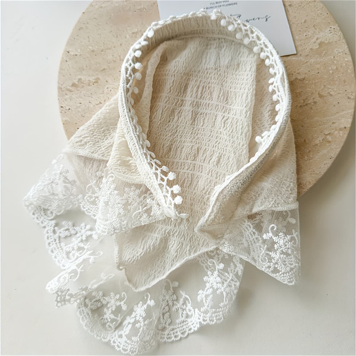 TEMU 1pc Women's Fabric Mesh Lace Headscarf Headband Ins Style Hair Additions Dress Up Additions Headwear