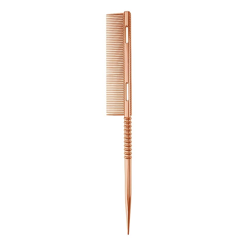 TEMU High Temperature Resistant Threaded Point Tail Comb For Women's Hair Parting And Styling, Aluminum Comb For Dyed Hair And Straight Hair