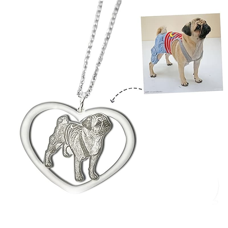 TEMU Custom Personalized Laser Custom Stainless Steel Pet Photo Graffiti Engraved Name Dog Tag Necklace Pendant Jewelry Gift