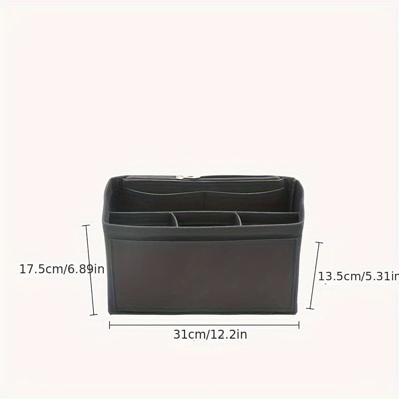 TEMU Purse Organizer Insert Felt Bag With Zipper And Stitched Bottom, Soft Fabric, Portable And Practical