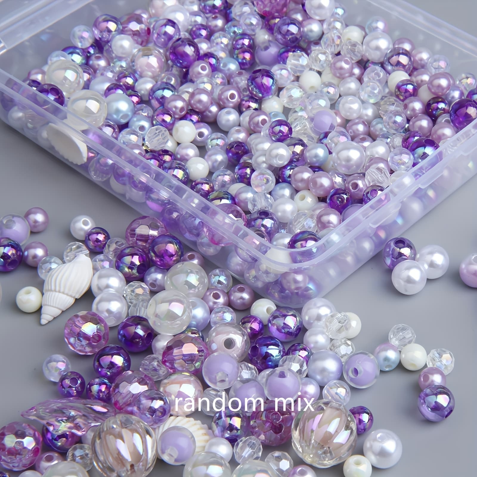 TEMU 100pcs, Mixed Round Beads Of Colors And Materials Ranging From 3-12mm, With A Small Amount Of Large Pendants, Used As Couple Bracelets, Bracelets, And Accessories