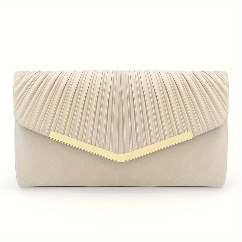 TEMU New Style Evening Bag High-end Feeling Banquet Clutch Bag Single-shoulder Women's Evening Dress Bag Pleated Handbag