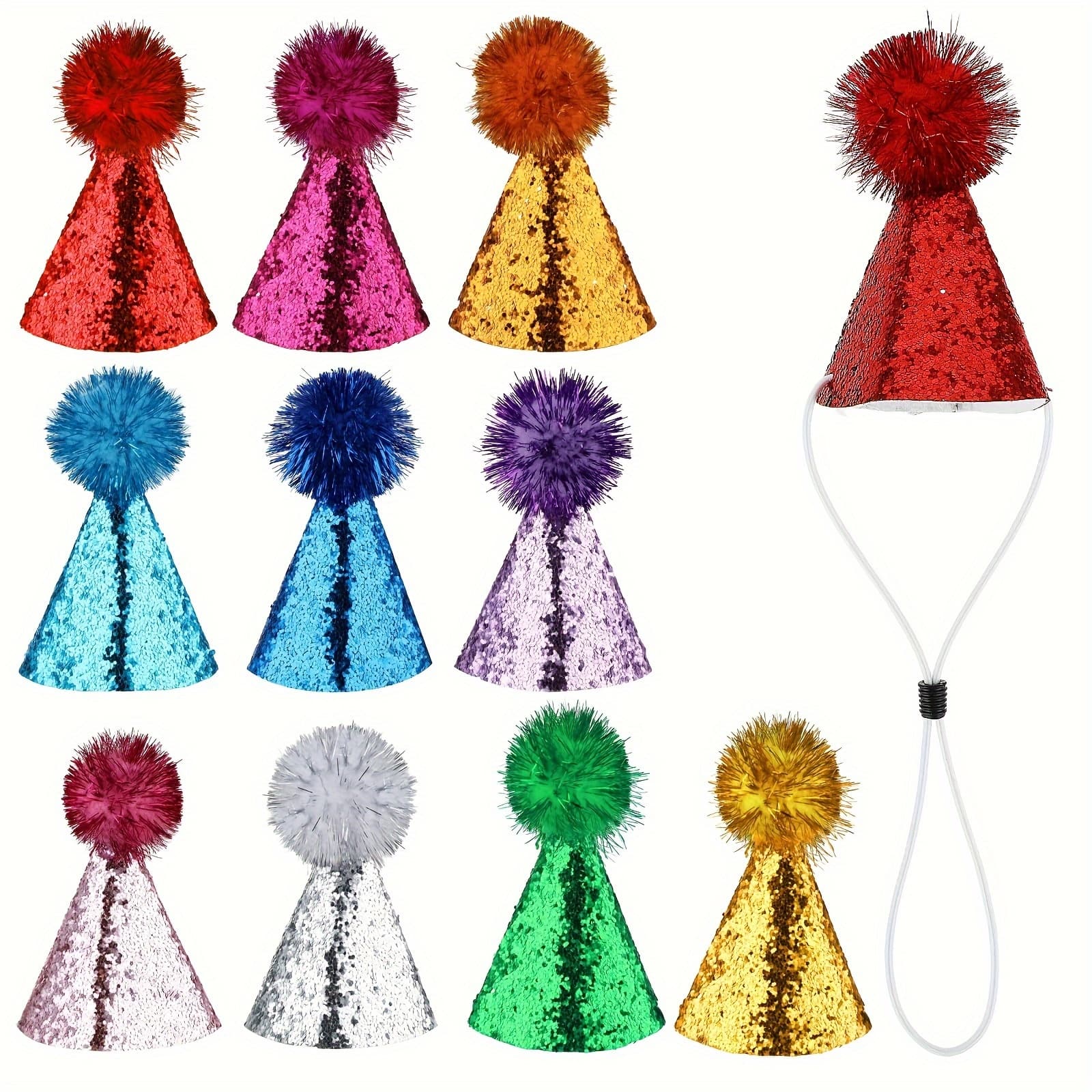 TEMU 10 Hats, Cat Birthday Party Hats, Holiday Wedding Bunny Hats, Costume Accessories