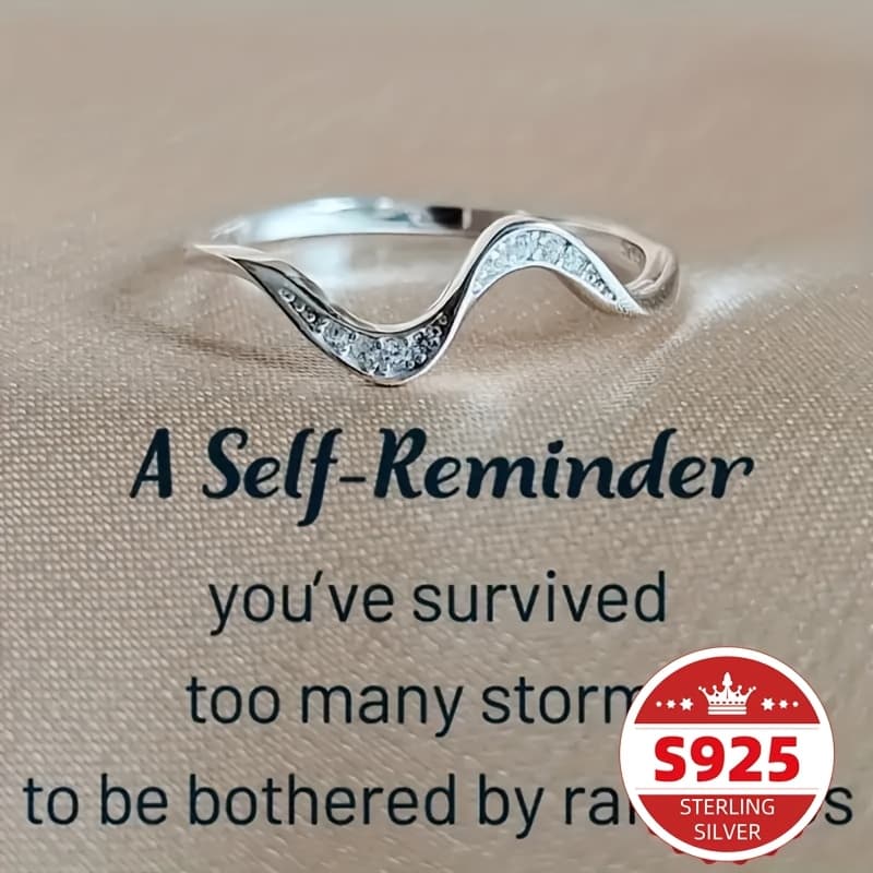 TEMU Wave-inspired 925 Silver With Crystal Accents | , Perfect For Birthdays, Christmas, Anniversaries - Elegant Vintage Jewelry With Synthetic Zirconia