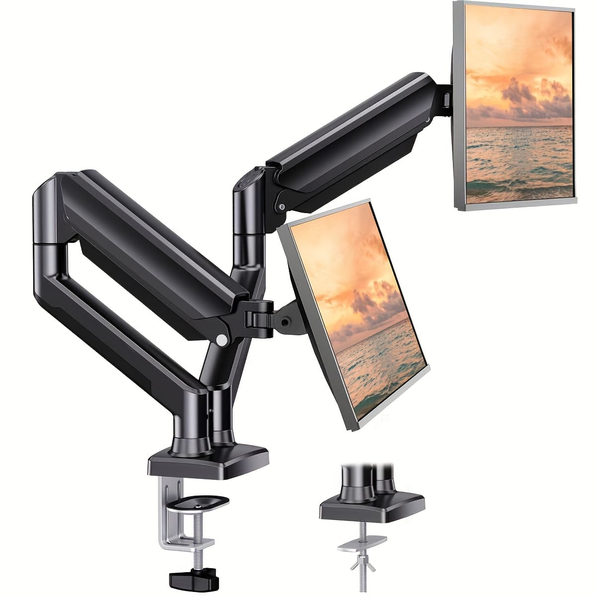 TEMU Dual Monitor Stand Suitable For Screens Up To 32 Inches, With A Load Capacity Of 22 Per Arm. This Adjustable Dual Monitor Mount Is A Vesa Monitor Holder Compatible With Stable Vesa 75/100mm