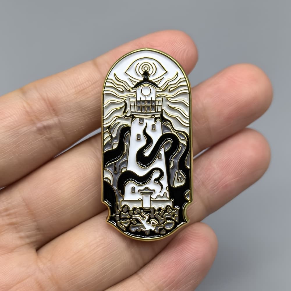TEMU Lighthouse And Brooch - Octopus Tentacle Wrapped Lighthouse Enamel Pin, Lapel Metal Badge For Hats, Backpacks, Jackets, Holiday Gift For