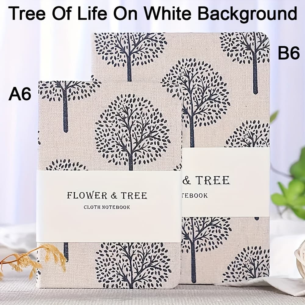 TEMU -covered B6/a6 Hardcover Journal - 264 Pages, 100gsm High-quality Paper, Inner Pocket, Tree Of