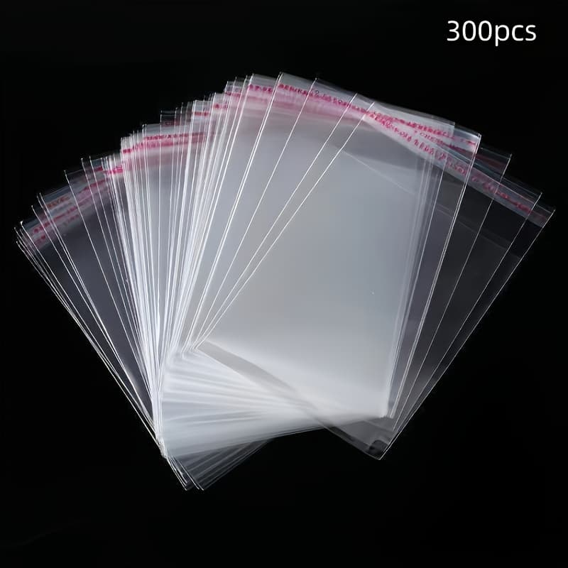 TEMU 300pcs Self Sealing Transparent Cookie Bag, Reusable Gift Bag, Suitable For Gift Packaging For Wedding Guests, Perfect For Christmas, Thanksgiving, Halloween , , And