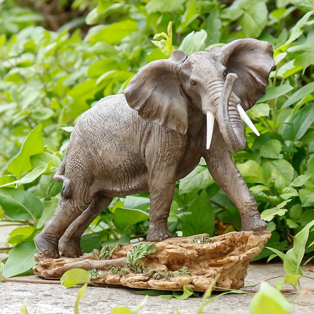 TEMU A Single Elephant Statue Decoration, Perfect For Enhancing Indoor Spaces As Well As Outdoor Gardens, Courtyards, And Lawns. This For A Gift Elephants And A Holiday Surprise