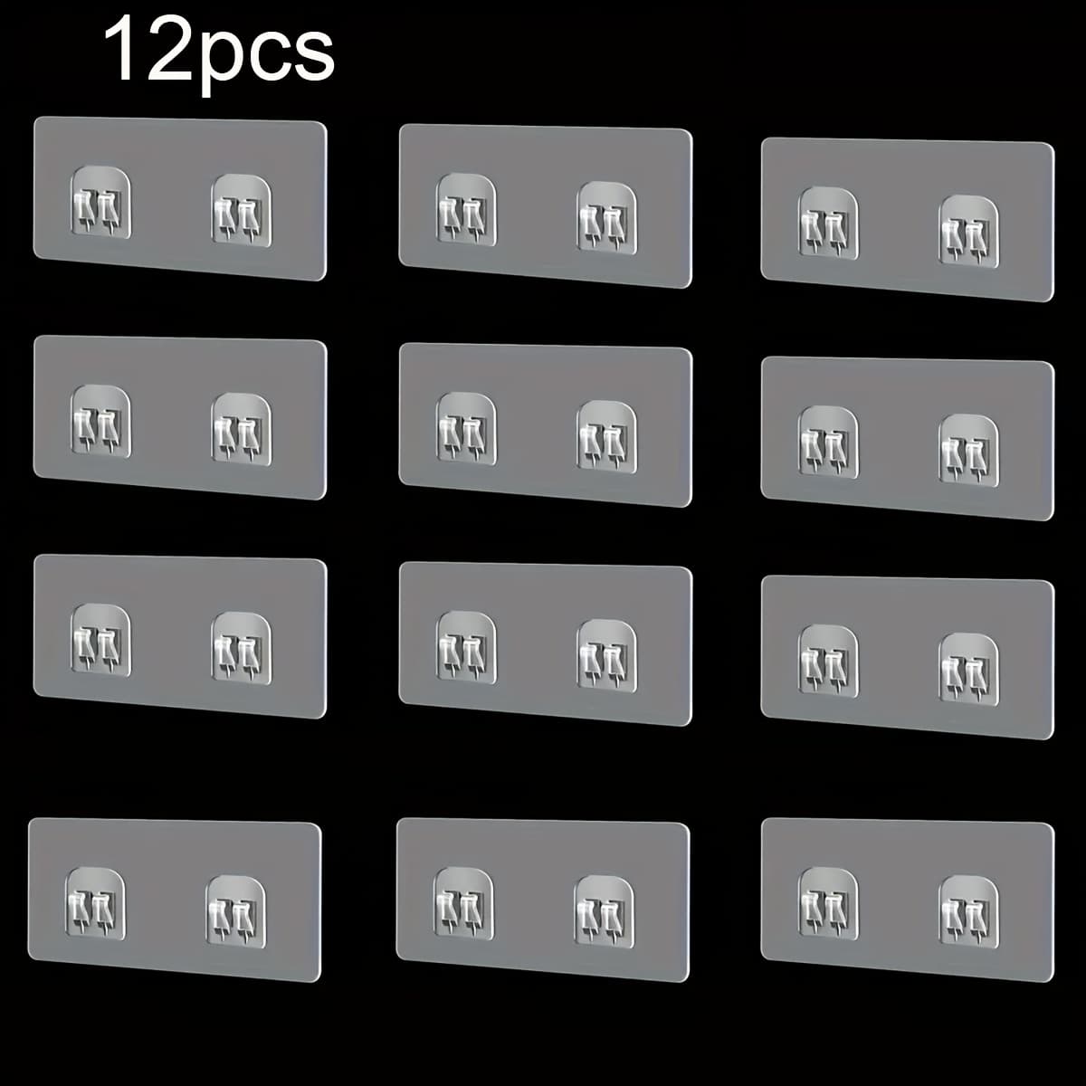 TEMU Storage Rack Hook Self Adhesive Transparent Hook Strong And Traceless Bathroom Storage Set, Utility Hooks