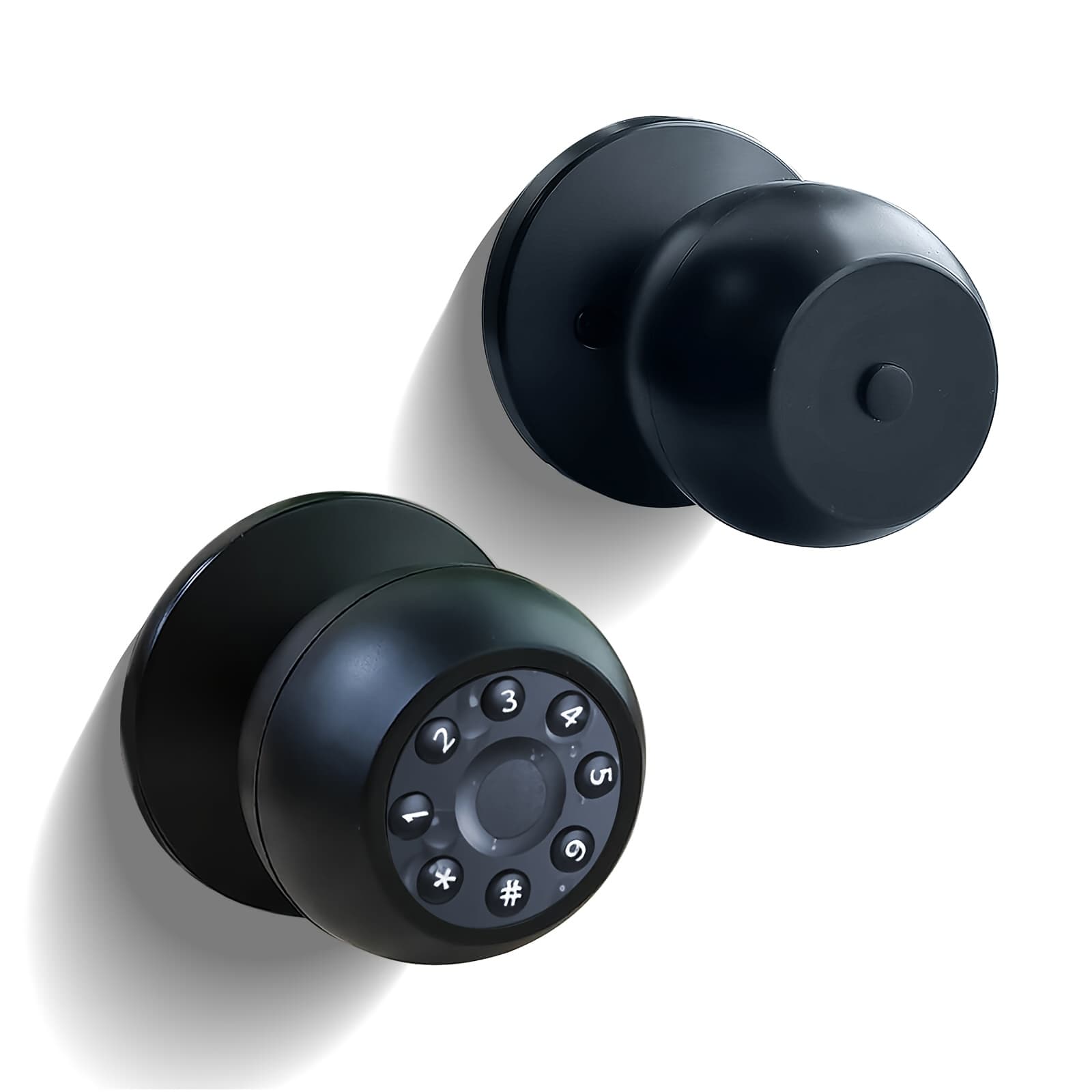 TEMU Keyless Entry Door Lock With Exterior Flat Ball Door Knob, With Keypad For Bedroom/bathroom/front/offic Doors, Matte Black End