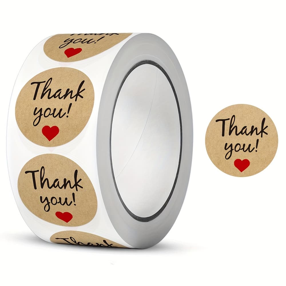 TEMU 500pcs/roll Round Stickers Handmade Thank You Stickers For Card Envelope Gift Box Package Seals Sticker