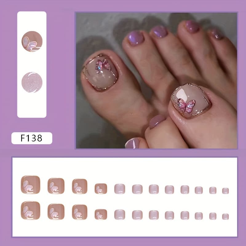 TEMU Wearable Nail Toe 's Eye 24pcs
