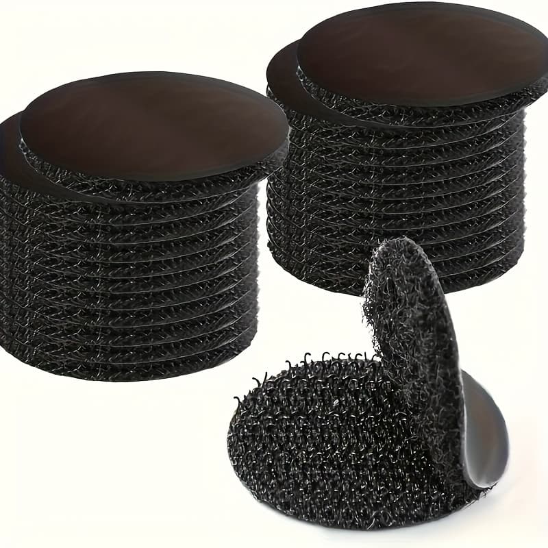 TEMU 40 Sets Of Heavy Duty Interlocking Tape, 1 Inch Round Double-sided Hook And Loop Points, Polyester Material, Waterproof, No Residue Adhesive Fasteners
