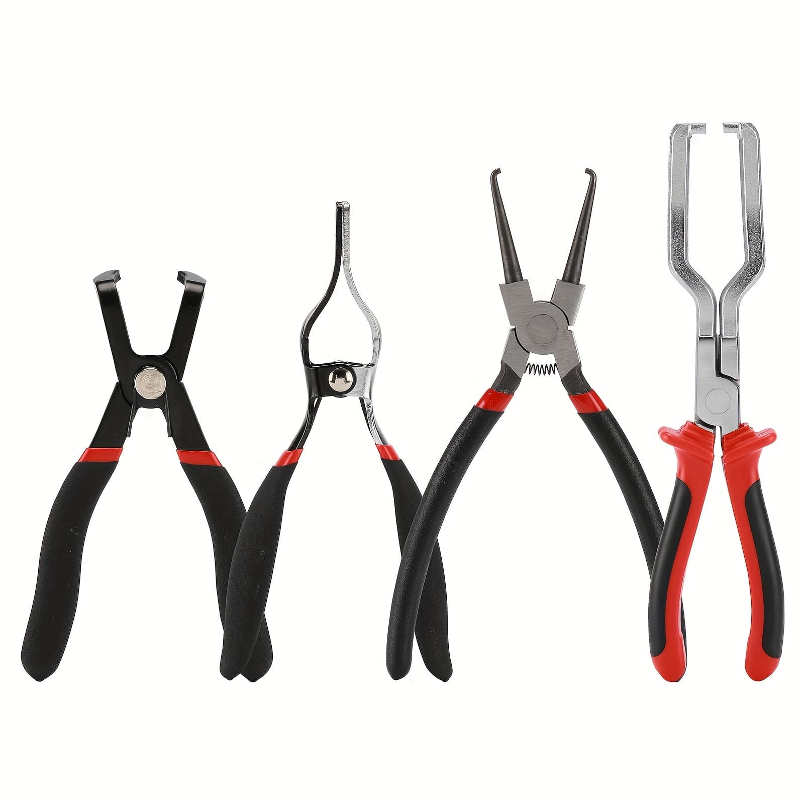 TEMU 4pcs Fuel Line Pliers Set, 9 Inch Fuel Filter Calipers, Fuel Line Petrol Clip Pipe Pliers, 80 Degree Disconnect Pliers, Hose Remover Pliers Kit For Auto Maintenance