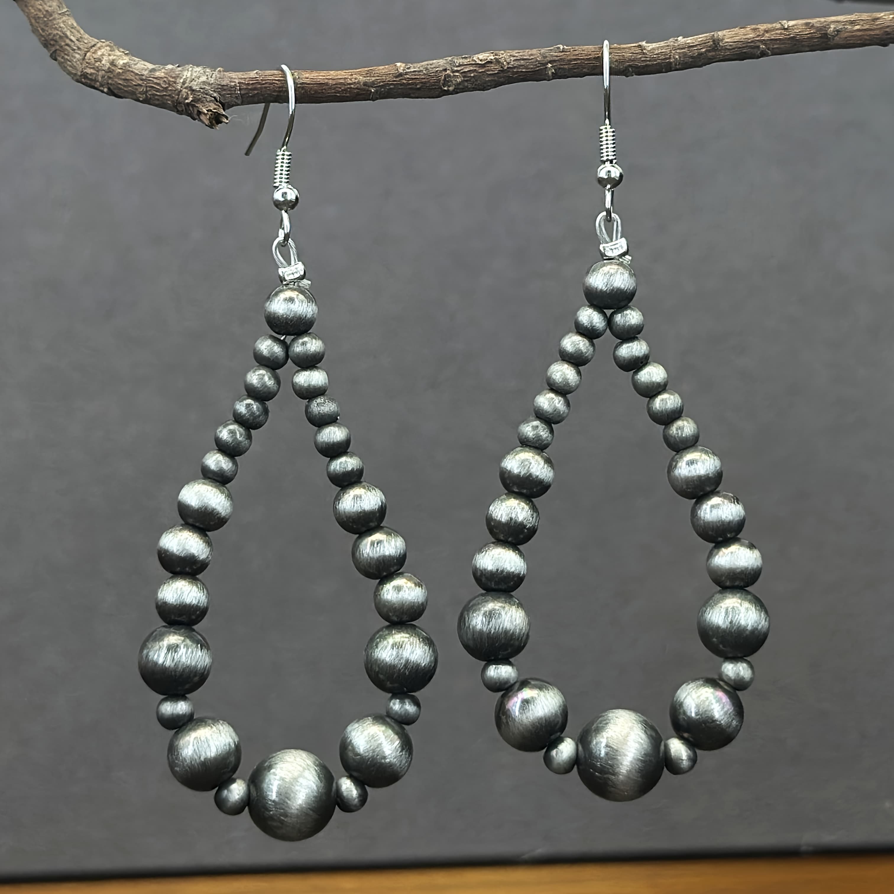 TEMU 1pr Western Country Style Handcrafted Beaded Teardrop Earrings, Wear, Vacations, Parties, And Gifting