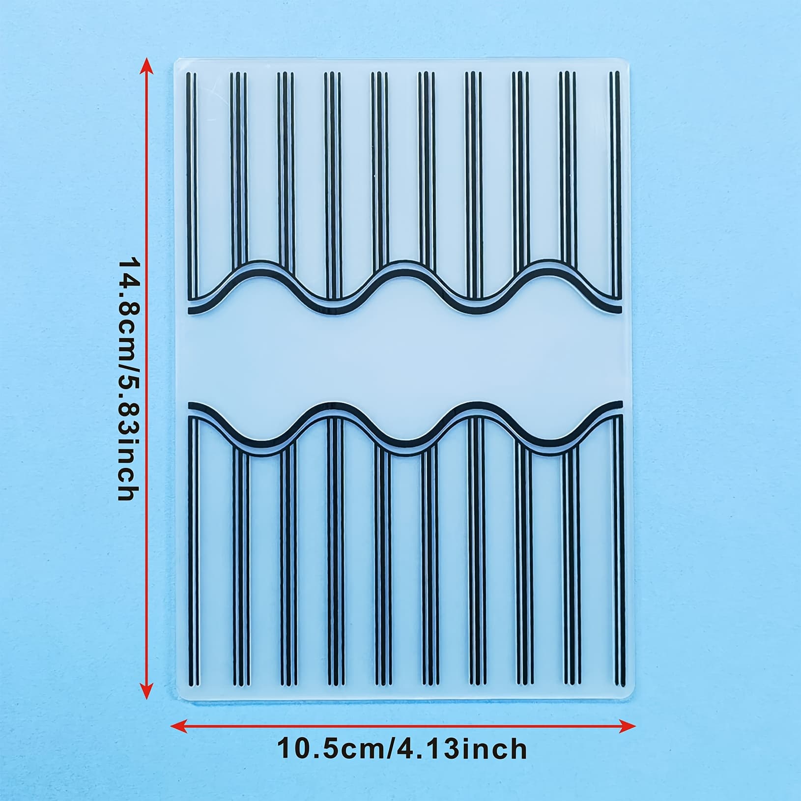 TEMU Plastic Embossed Folder With Striped Pattern - A White Fantasy-themed Template For Scrapbooking, Card Making, And Wedding Decorations