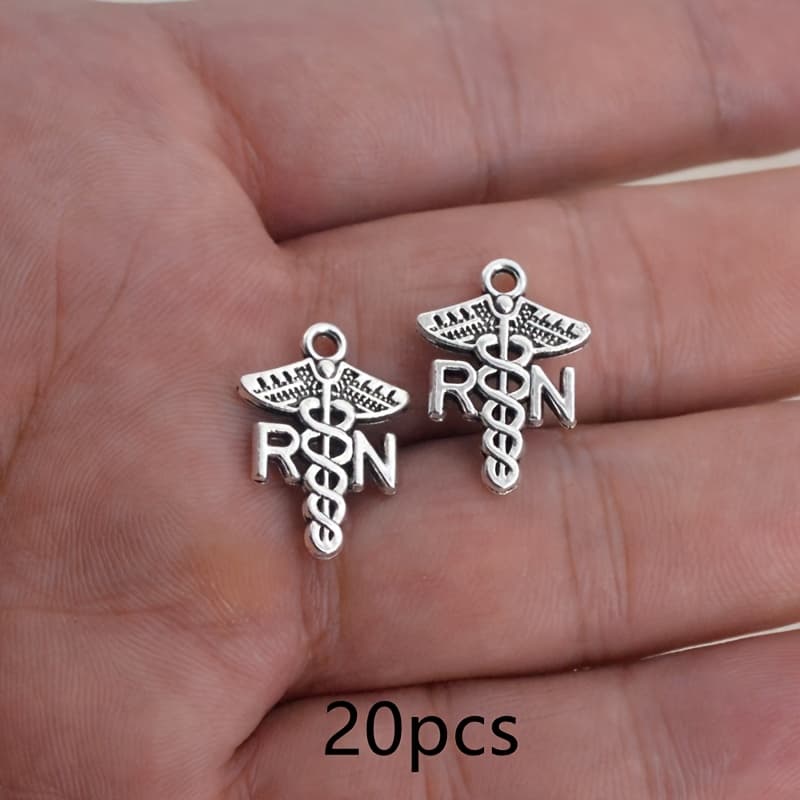 TEMU 20pcs Vintage Silvery Wing Letter Charm Pendants Diy Handcraft Charms Jewelry Accessories 21x15mm