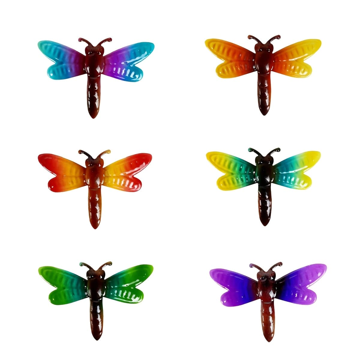 TEMU 6pcs Vibrant Metal Dragonfly Wall Art - Indoor/outdoor Garden, Fence, And Room Decor, Realistic Design For , Room Decor