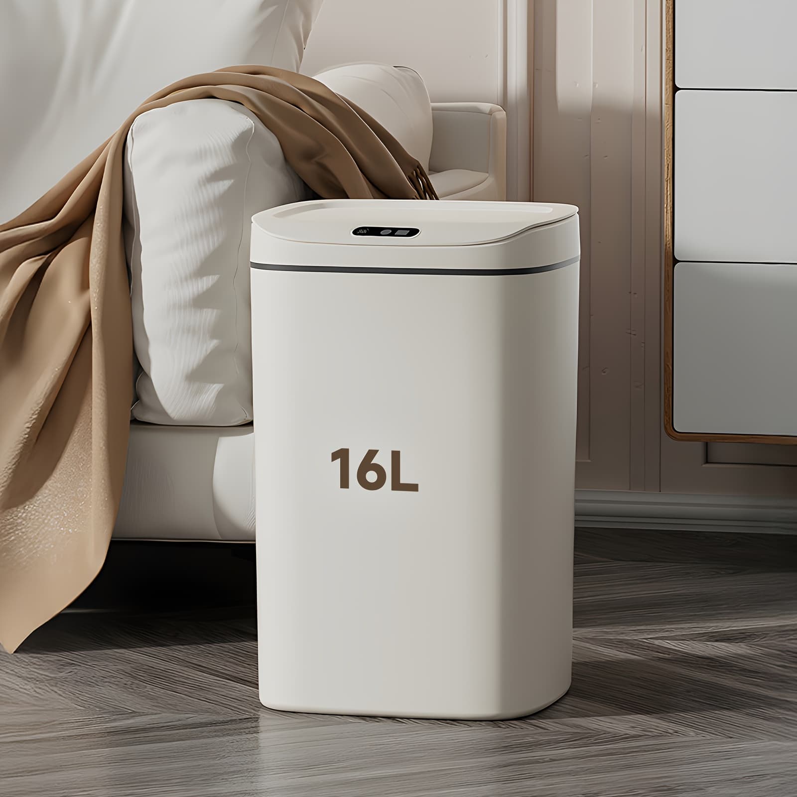 TEMU Smart Trash Can With Motion Sensor, Sealing Lid & Odor-blocking Technology, Touchless Operation For Kitchen/office/bathroom, Trash Bin With Free Trash Bag Fixing Ring (easy Clean, ) thumbnail 2