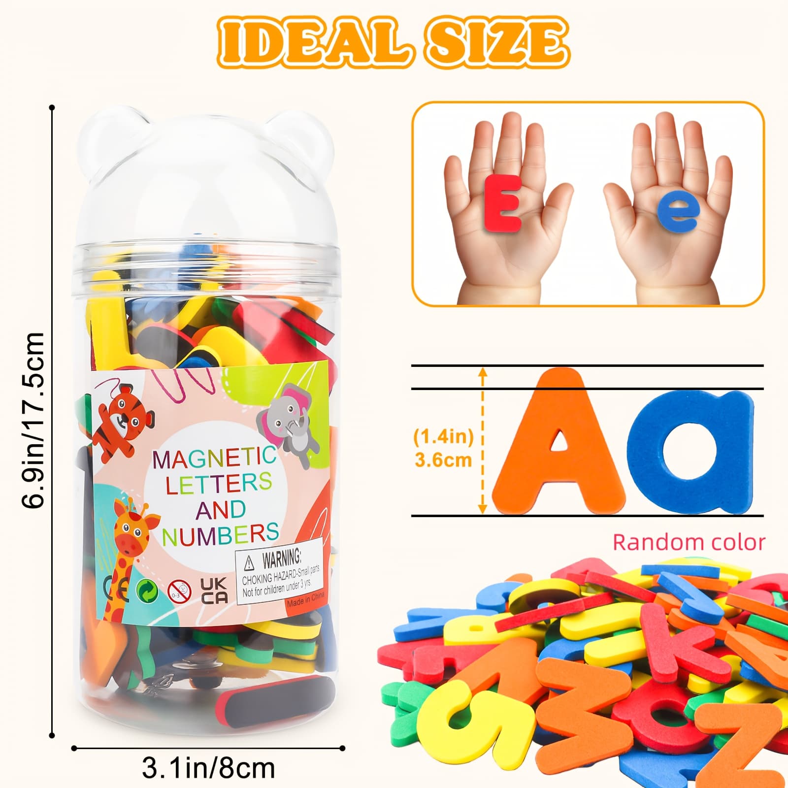 TEMU Magnetic Alphabet Letters Number Stickers For Kids, Fun Spelling Learning Toys, Educational Toys For Classroom And Home, Back To School, Christmas, And Halloween Gifts - Random Color